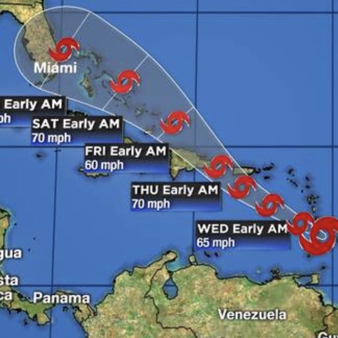 Tropical Storm Dorian track - 5:00 am advisory / track